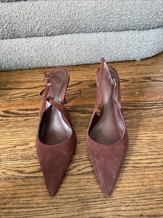 SCHUTZ Shoes - SCHUTZ suede brown slingback heels